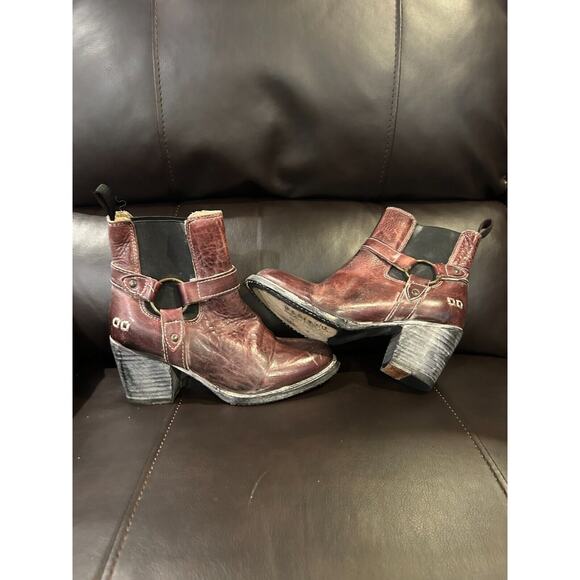 Bed Stu Women's Liberate Harness Boot Size 8 Dark Scarlett Rustic Cobbler Series - Picture 3 of 7